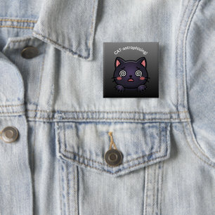 Niedliche Katastrophen-Katze Button