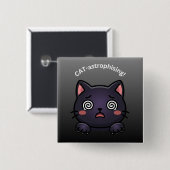 Niedliche Katastrophen-Katze Button (Vorne & Hinten)