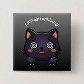 Niedliche Katastrophen-Katze Button (Vorderseite)