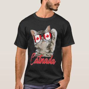 Niedliche Katnada Kanada Katze Ahornapfel Leaf Kan T-Shirt