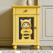 Niedliche Kätzchen als Hummeln AK4F-Decoupage Seidenpapier