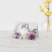 Niedliche Kätzchen-Anmerkungs-Karte Karte (Gelbe Blume)