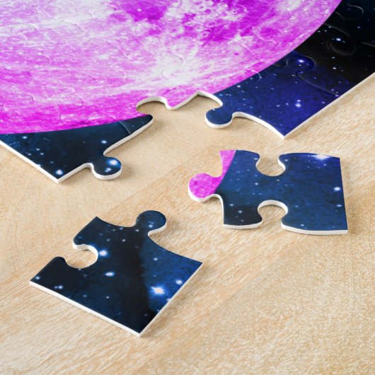 Niedliche Kätzchen auf dem Mond glühende Sterne Un Puzzle (Seite)