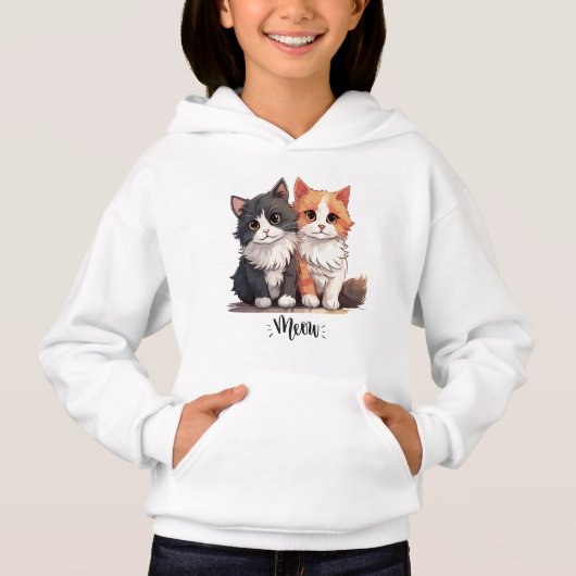 Niedliche Kätzchen bedeuten Design Hoodies. Hoodie (Vorderseite)