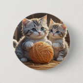 Niedliche Kätzchen Button (Vorderseite)