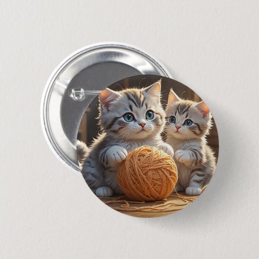 Niedliche Kätzchen Button (Vorne & Hinten)