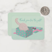 Niedliche Kätzchen Danke für das Geschenk Mitteilungskarte (Vorderseite/Rückseite Beispiel)