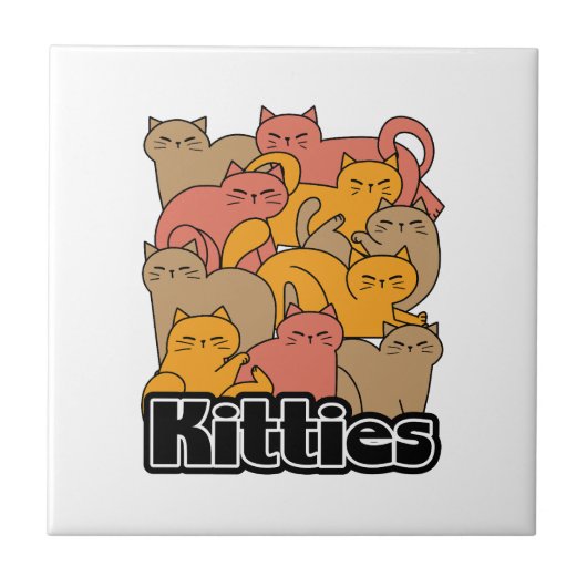 Niedliche Kätzchen Design - Adventure Cat Art Fliese (Vorderseite)