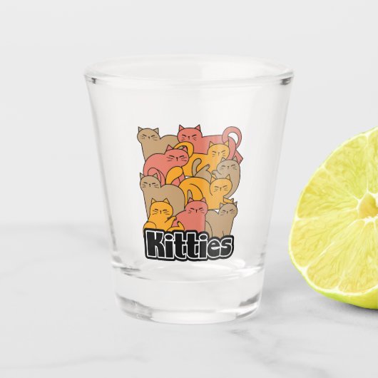 Niedliche Kätzchen Design - Adventure Cat Art Schnapsglas (Vorderseite)