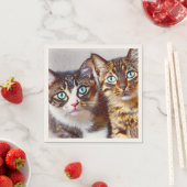 Niedliche Kätzchen Faces Serviette (Beispiel)