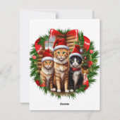 Niedliche Kätzchen Feiertagskarte (Rückseite)