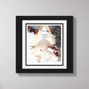 Niedliche Kätzchen Frohe Weihnachten Leinwand Catm