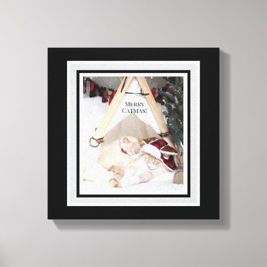 Niedliche Kätzchen Frohe Weihnachten Leinwand Catm (Vorderseite)