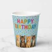 Niedliche Kätzchen Geburtstagskuppel! Pappbecher (Vorderseite)