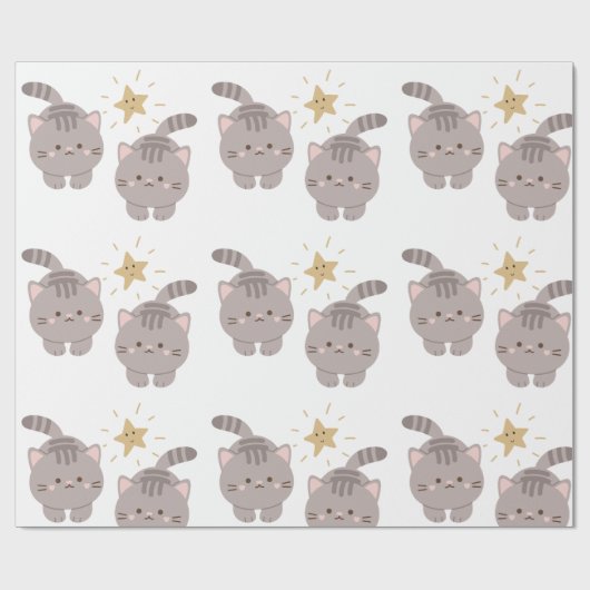 Niedliche Kätzchen Geschenkpapier (Flach)