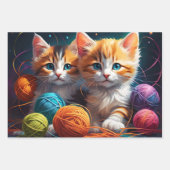 Niedliche Kätzchen Geschenkpapier Set (Vorderseite 3)