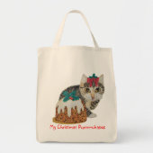 niedliche Kätzchen-Graukatze im Weihnachtsgeschmac Tragetasche (Vorne)