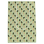 Niedliche Kätzchen Grün personalisierte Geschenkta Mittlere Geschenktüte (Rückseite)