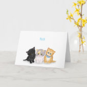 Niedliche Kätzchen Hallo-Karte Karte (Gelbe Blume)