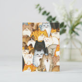 Niedliche Kätzchen, handgezeichnet Postkarte (Stehend Vorderseite)