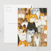 Niedliche Kätzchen, handgezeichnet Postkarte (Vorne/Hinten)