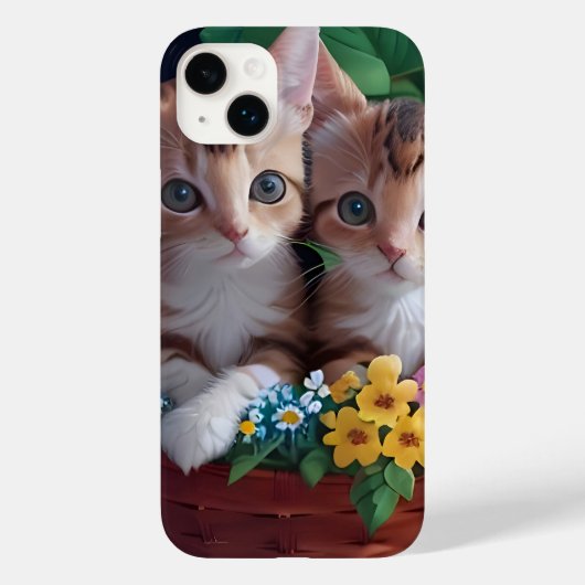 Niedliche Kätzchen in einem Blume-Korb Case-Mate iPhone Hülle (Rückseite)