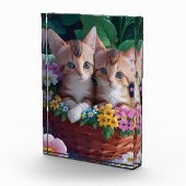Niedliche Kätzchen in einem Blume-Korb Fotoblock (Rechts)