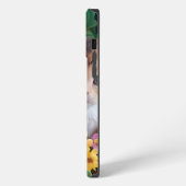 Niedliche Kätzchen in einem Blume-Korb iPhone Hülle (Linke Seite)