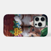 Niedliche Kätzchen in einem Blume-Korb iPhone Hülle (Rückseite (Horizontal))