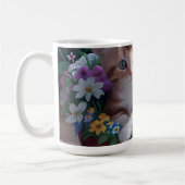 Niedliche Kätzchen in einem Blume-Korb Kaffeetasse (Links)