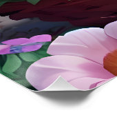 Niedliche Kätzchen in einem Blume-Korb Poster (Ecke)