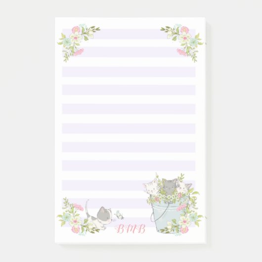 Niedliche Kätzchen in einem Eimer Post-it Klebezettel (Vorderseite)