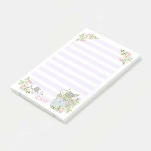 Niedliche Kätzchen in einem Eimer Post-it Klebezettel (angewinkelt)