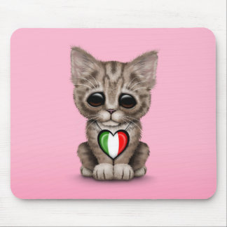 Niedliche Kätzchen-Katze mit dem italienischen Mousepad
