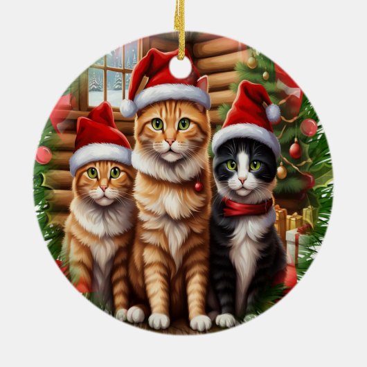 Niedliche Kätzchen Keramik Ornament (Hinten)