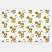 Niedliche Kätzchen mit Blume Geburtstag und Weihna Geschenkpapier Set (Vorderseite 2)