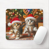 Niedliche Kätzchen mit dem Weihnachtsmann und Rent Mousepad (Mit Mouse)