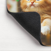 Niedliche Kätzchen mit dem Weihnachtsmann und Rent Mousepad (Ecke)