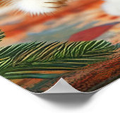 Niedliche Kätzchen mit dem Weihnachtsmann und Rent Poster (Ecke)