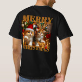 Niedliche Kätzchen mit dem Weihnachtsmann und Rent T-Shirt (Rückseite)