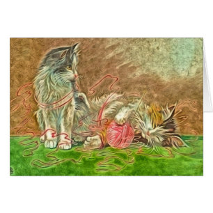 Niedliche Kätzchen mit Garn