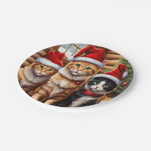 Niedliche Kätzchen Pappteller (Schrägansicht)