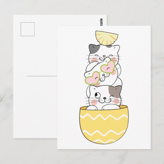 Niedliche Kätzchen Postkarte (Vorne/Hinten)