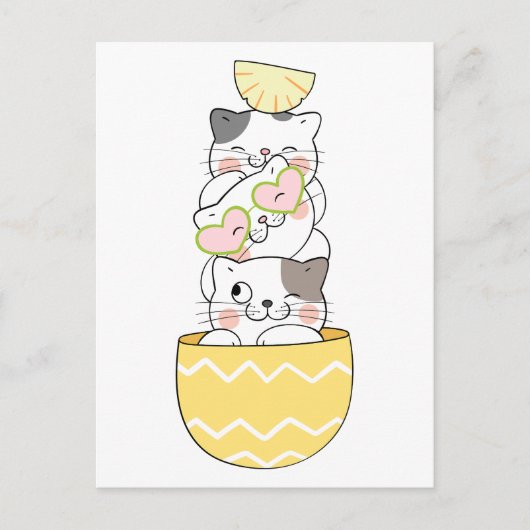 Niedliche Kätzchen Postkarte (Vorderseite)