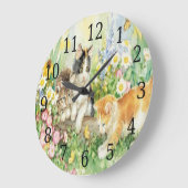 Niedliche Kätzchen-runde Uhr (Winkel)