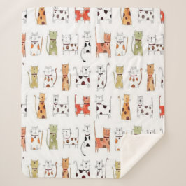 Niedliche Kätzchen Sherpa Blanket Sherpadecke