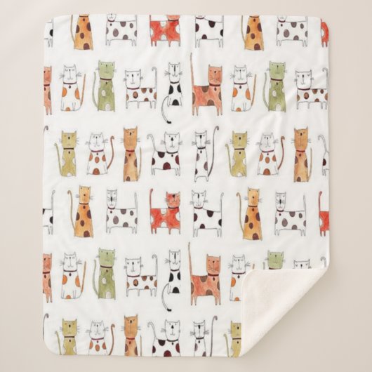 Niedliche Kätzchen Sherpa Blanket Sherpadecke (Vorderseite)