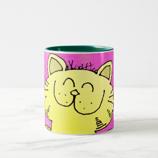 Niedliche Kätzchen-Tasse Zweifarbige Tasse