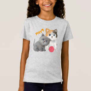 Niedliche Kätzchen und Ball aus Garn T-Shirt