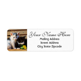 Niedliche Kätzchen und Blume Rücksendeadresse